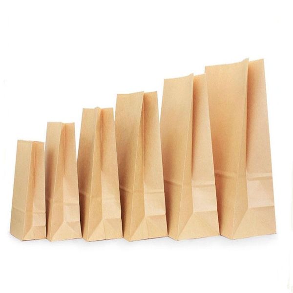 

gift wrap 50/100pcs kraft paper bag bags packaging biscuit candy cookie bread nuts snack baking package