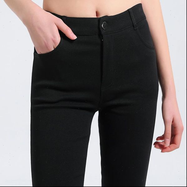 

spring womens women pant plus large size 6xl elasticity slim pencil pants high waist skinny leggings black trousers pantalon femme, Black;white