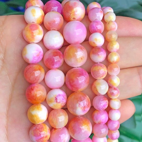 

other natural stone beads orange pink white persian jades round for jewelry making needlework diy bracelet necklace 6 8 10 12mm