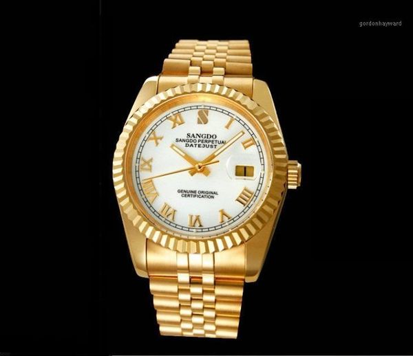 

37.5mm luxury watch automatic self-wind movement mechanical watches date men's sd301-s8 wristwatches, Slivery;brown