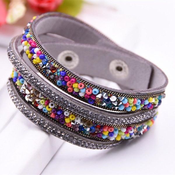 

charm bracelets fashion jewelry leather women's wild bracelet, Golden;silver