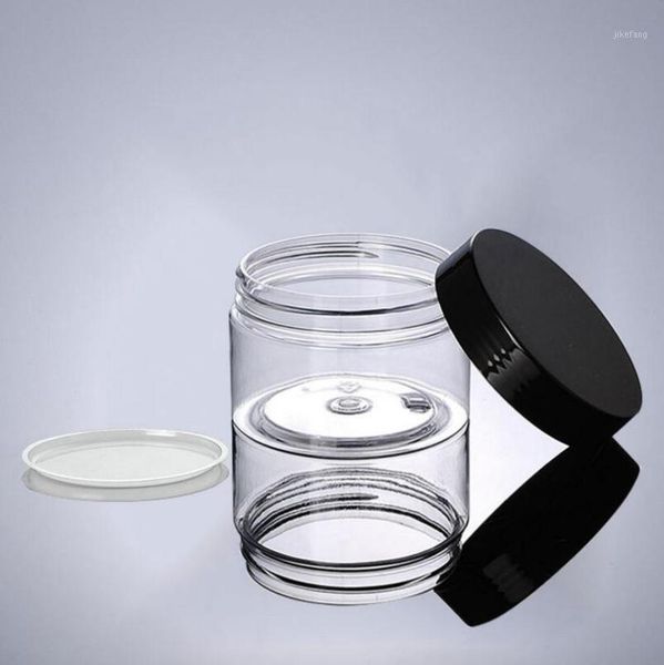 

storage bottles & jars 150g transparent pet cream with black lid ,5 ounce plastic cosmetic container wholesale