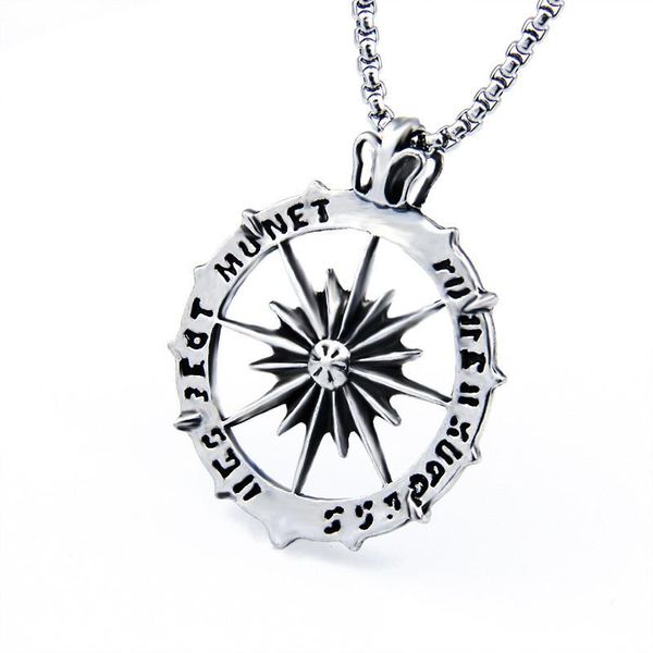 

chains vintage sun god apollo necklace for men chain punk fashion amulet stainless steel and pendant jewelry gift, Silver