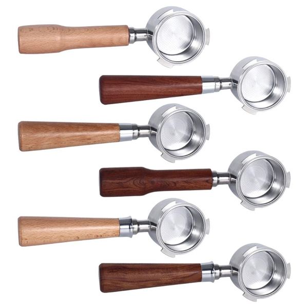 

coffee filters solid wood handle ultra-fine hole bottomless portafilter for ec680 ec685 machine maker filter espresso replace