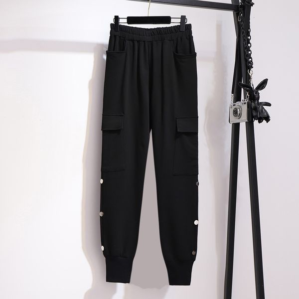 

pant plus size 6xl 5xl 4xl 3xl female spring long-waist elastic high-waist black mujer women's pantalones casual pants, White