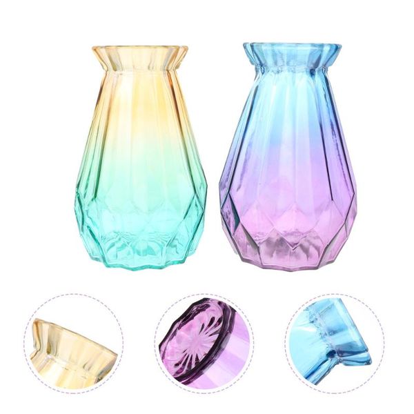 

vases 2pcs gradient color flower arrangement container creative colorful glass vase