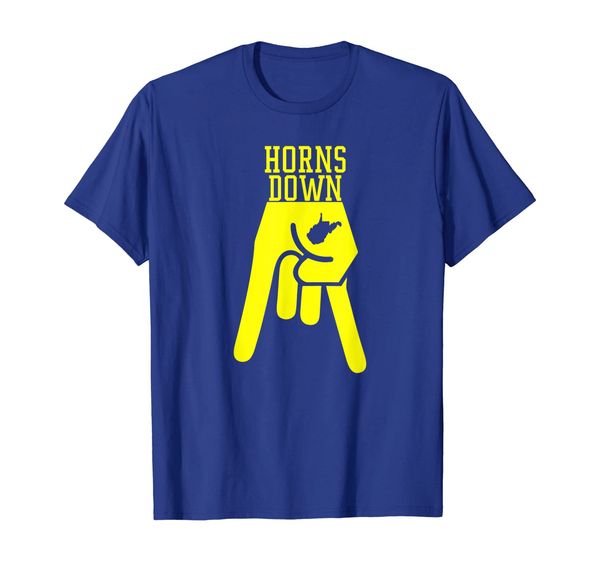 

horns down west by god virginia t-shirt, White;black