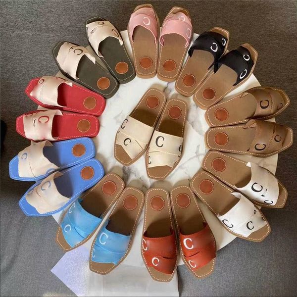 

luxurys summer brand woman slippers fashion peep toe outdoor flat female letters elastic cross cloth holidays casual 34-42, Black