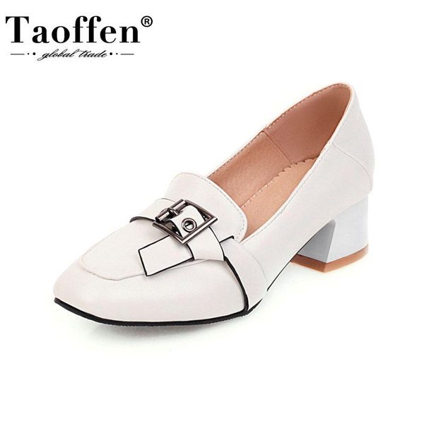 

dress shoes kemekiss solid color women pumps sweet soft leather daily buckle metal shallow party mujer footwear size 33-39, Black