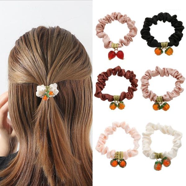 

hair accessories woman silk scrunchies solid rubber band girls ponytail holders ties women1, Slivery;white