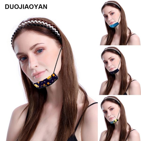 

printed face halloween can see through anti fog and dustproof cotton lip mask