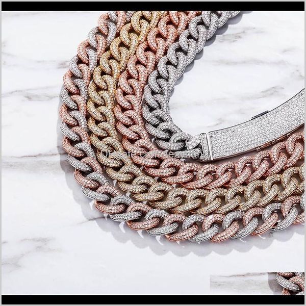 

chains copper jewelry 1m lock box necklace real hiphop iced out bling lab diamond twotone cuban link chain fyo9q di3i4, Silver