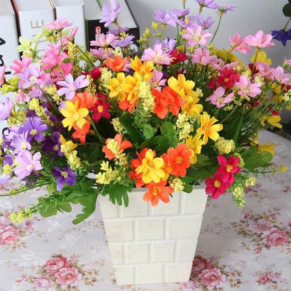 

artificial daisy flowers silk fake chamomile stamen small for wedding home table decor diy bridal flower decorative & wreaths