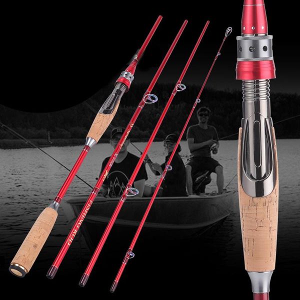 

boat fishing rods sougayilang 2.1m 2.4m 4 section m power carbon fiber casting spinning rod travel ultra light lure pole canne