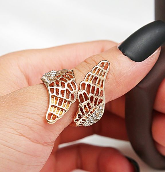 

son ring personality angel wing cross band rings, Silver