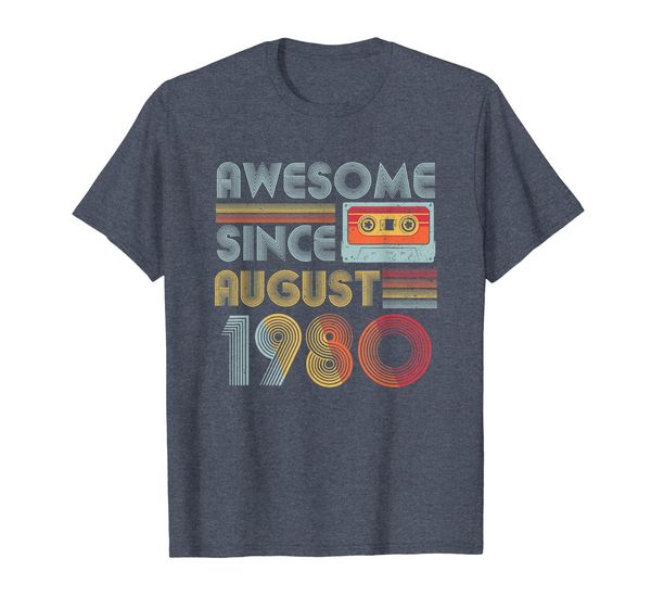 

awesome since august 1980 vintage 39 years old tshirt gifts, White;black