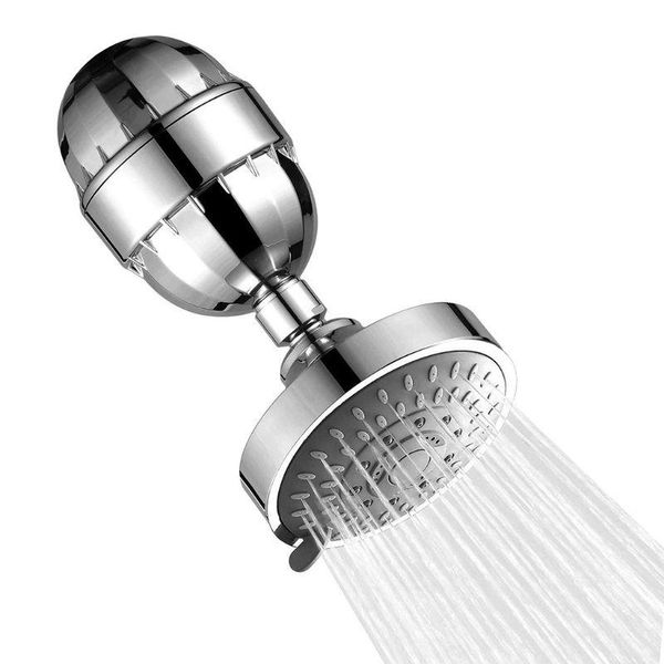 

1set high pressure shower head 15 stage water filter 5-setting showerhead nozzle bathroom sets