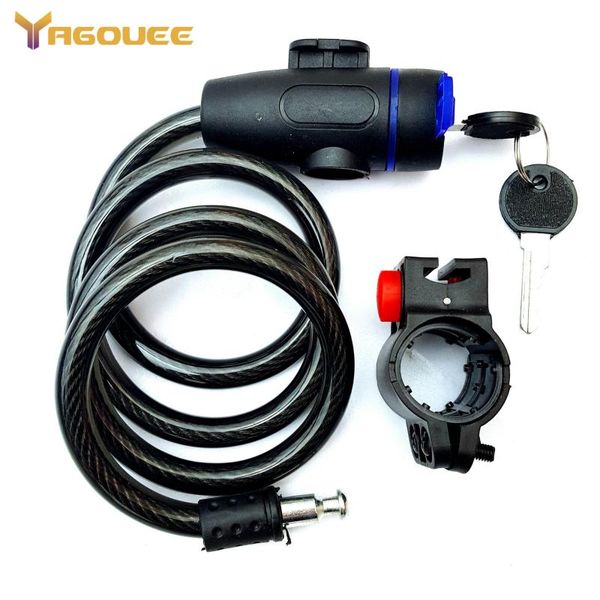 

bike locks anti theft steel cable lock universal stainless coil mtb mountain bicycle padlock riding cycling with 2 key
