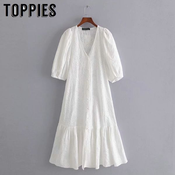 

ies new white dress for women embroidery hollow out dresses summer vestidos 210412, Black;gray