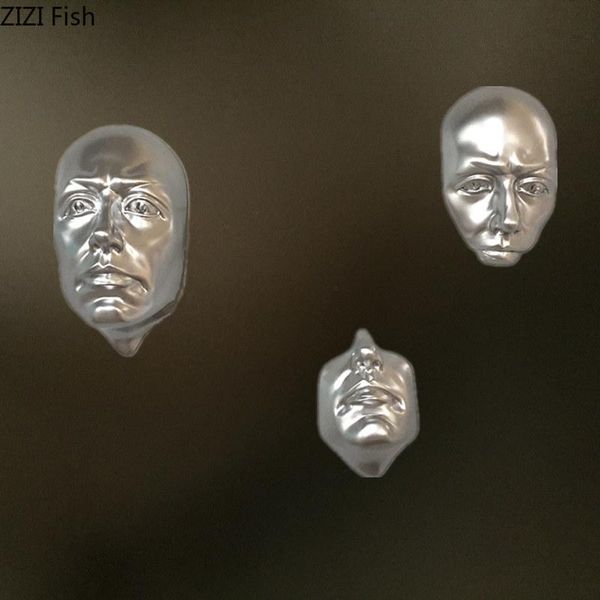 

creative three-dimensional head wall hanging decoration half face pendant living room shop modern art decorative objects & figurines