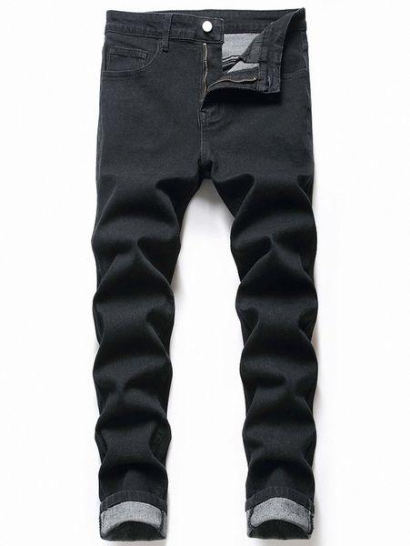 

men solid slant pocket jeans o9le#, Blue
