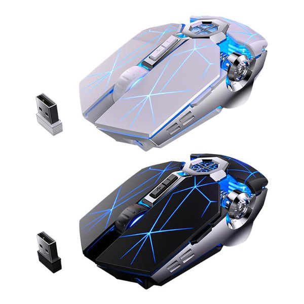 

mice a7 2.4g ergonomic backlit gaming mouse rechargeable computer wreless colorful led for lapplus silent