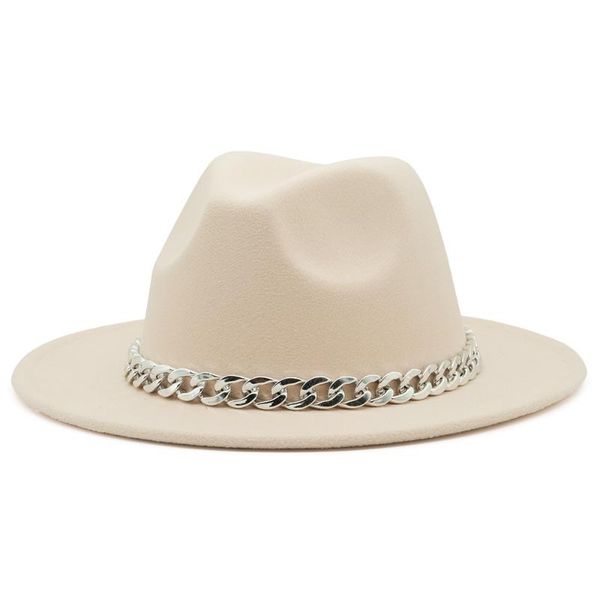 

stingy brim hats fashion women fedora hat with silver chain black winter panama gamble jazz drop, Blue;gray