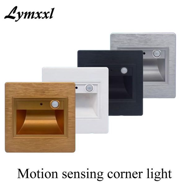

wall lamps square infrared body sensor led corner light foot 0.6w 2.5w stairs corridor night embedded lamp ac85-265v