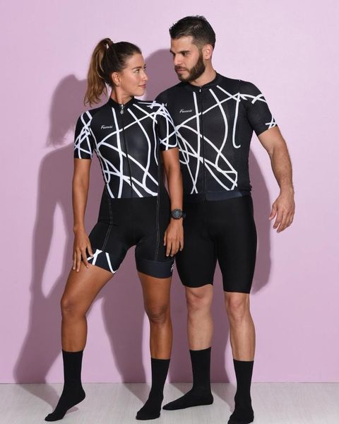 

racing sets 2021 women triathlon suit men's road bike cycling clothing jumpsuit ropa de ciclismo skinsuit jersey set mtb, Black;blue