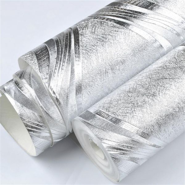 

wallpapers striped gold foil wallpaper silver metal geometric ktv tv background