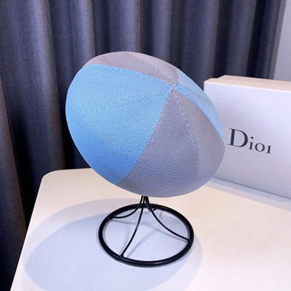 

berets summer hats women's spring and autumn fashion outings small fresh contrast stitching painter beanies, Blue;gray