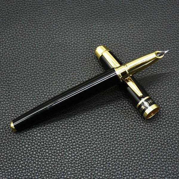 

1pc hero 8870 fountain pen golden code black business pens selling authentic pluma estilogrÃ¡fica gift