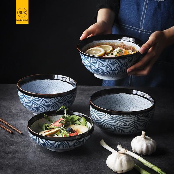 

bowls rux workshop japanese ceramic rice bowl ramen salad noodle soup restaurant kitchen tableware home decoration