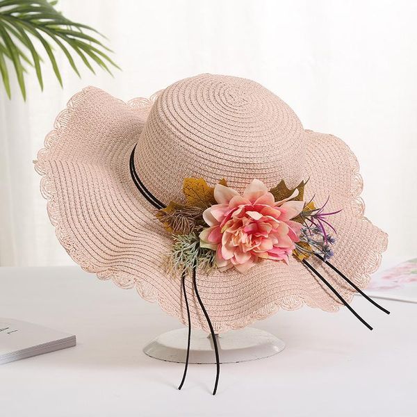 

beanie/skull caps hat women's summer beach sun folding holiday straw korean version of the big bow, Blue;gray