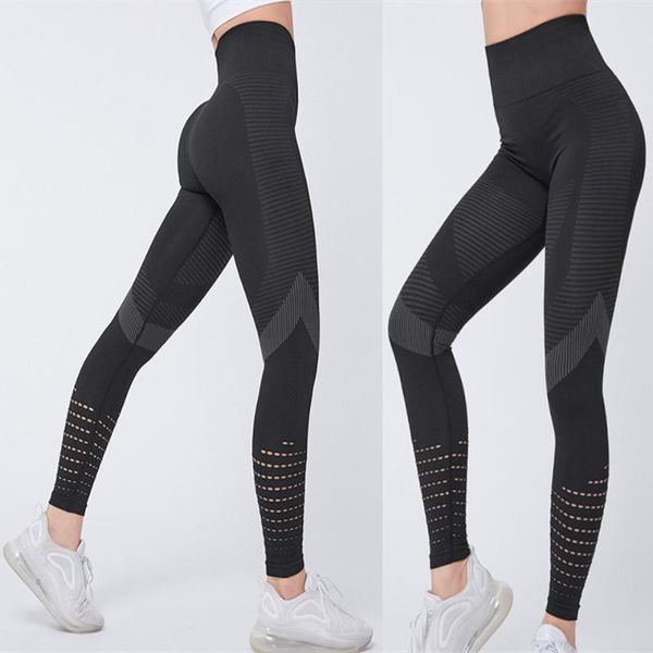 

women's leggings women fitness high waist push up patchwork hollow out spandex leggin femme seamless impact padded bar vest tanks, Black