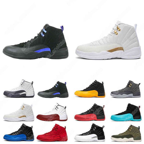 

basketball shoes 12s university gold dark grey french blue cherry fiba sample sneaker mens sport trainer ra36, Black