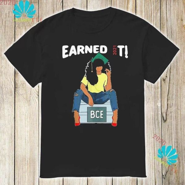 

earned it bachelor of civil engineering bce black graduate t-shirt, White;black
