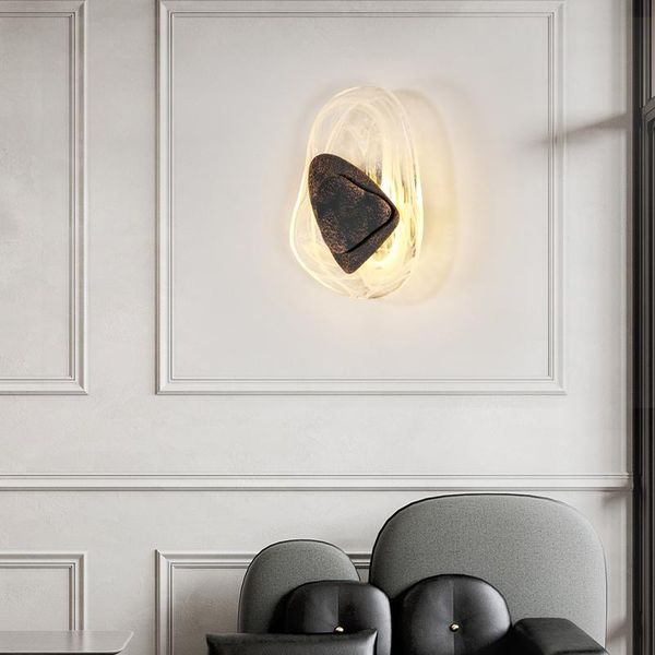 

wall lamp postmodern light luxury living room background aisle porch simple nordic bedroom bedside crystal