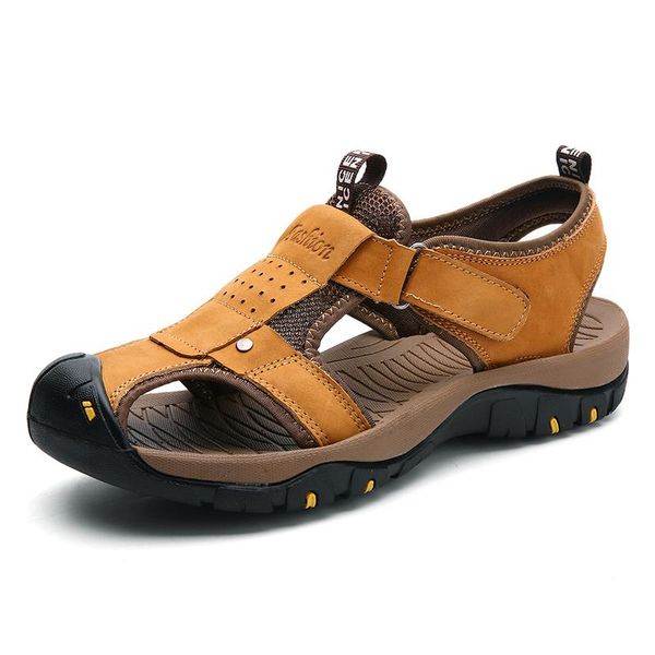 

slippers male heren para sandale roman mens beach deportivas uomo summer men shoes leather rasteira work herren casual de 2021 sandalias, Black