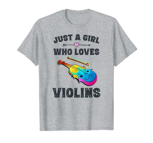 

girl who loves violins funny musician violinist gifts girls t-shirt, White;black