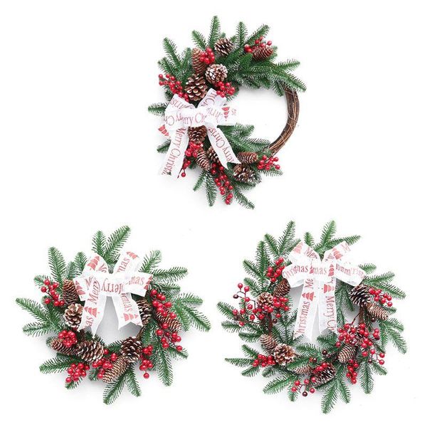 

snowflake pine needles artificial plants christmas decorative flower wreath diy 83xc flowers & wreaths