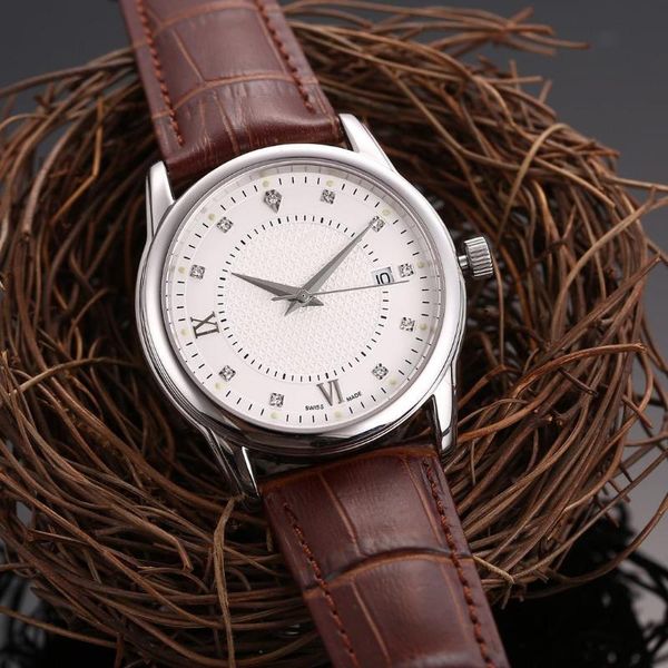 

wristwatches 2021 men's watch european and american carbon fiber grain fashion brand quartz black pointer sports, Slivery;brown
