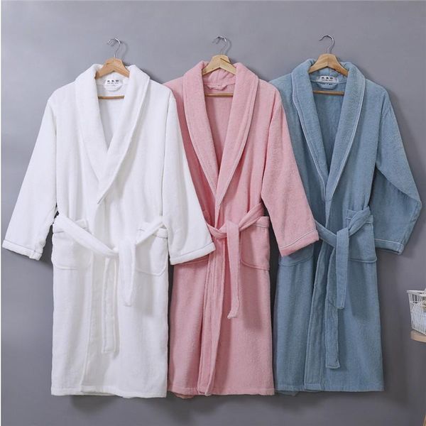 

women's sleepwear autumn couple robe toweling terry kimono gown lovers solid nightwear casual bathrobe loose, Black;red