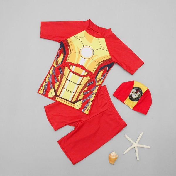 

2020 new children' swimsuit three piece swimsuit for boys and babies, Red;black