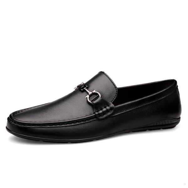 

dress shoes moccasins men casual handmade leather shoes drive apartments sliding plus size 37-45 black/white boat lb3v