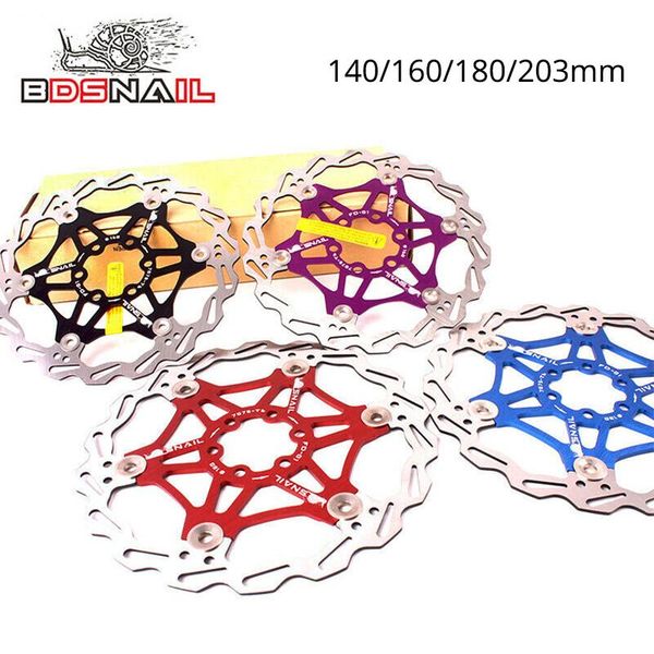 

bike brakes snail aluminum alloy disc brake rotor mtb 140/160/180/203mm ultralight strong heat dissipation floating