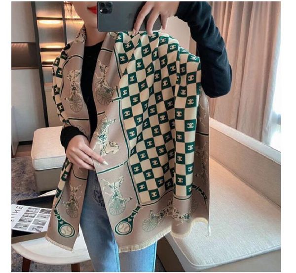 2021 Новый модный бренд шарф женское живое вещание тонкий кашемир чистил осенью и зимой густой теплый шарф длинный шаль
