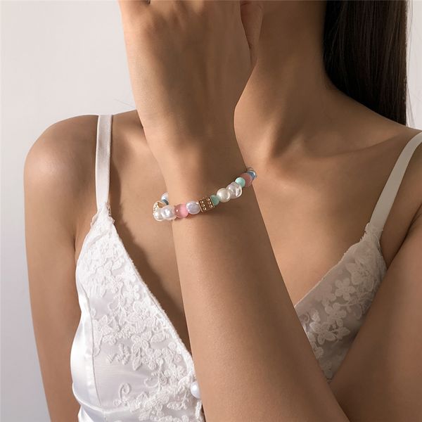 Handgefertigtes Strang-Perlenarmband für Frauen, unregelmäßige Barockperle, elastisches Armband, Hochzeit, Party, Urlaub, Handschmuck