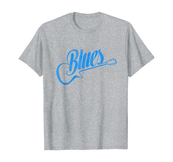 

blues music blue guitar vintage t-shirt, White;black