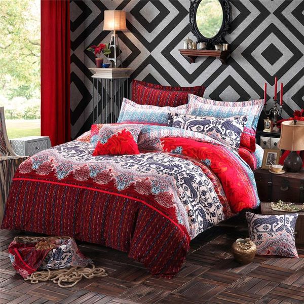 

bedding sets luxury set 4 pieces 3d comforter cotton pillowcase  king size bohemian